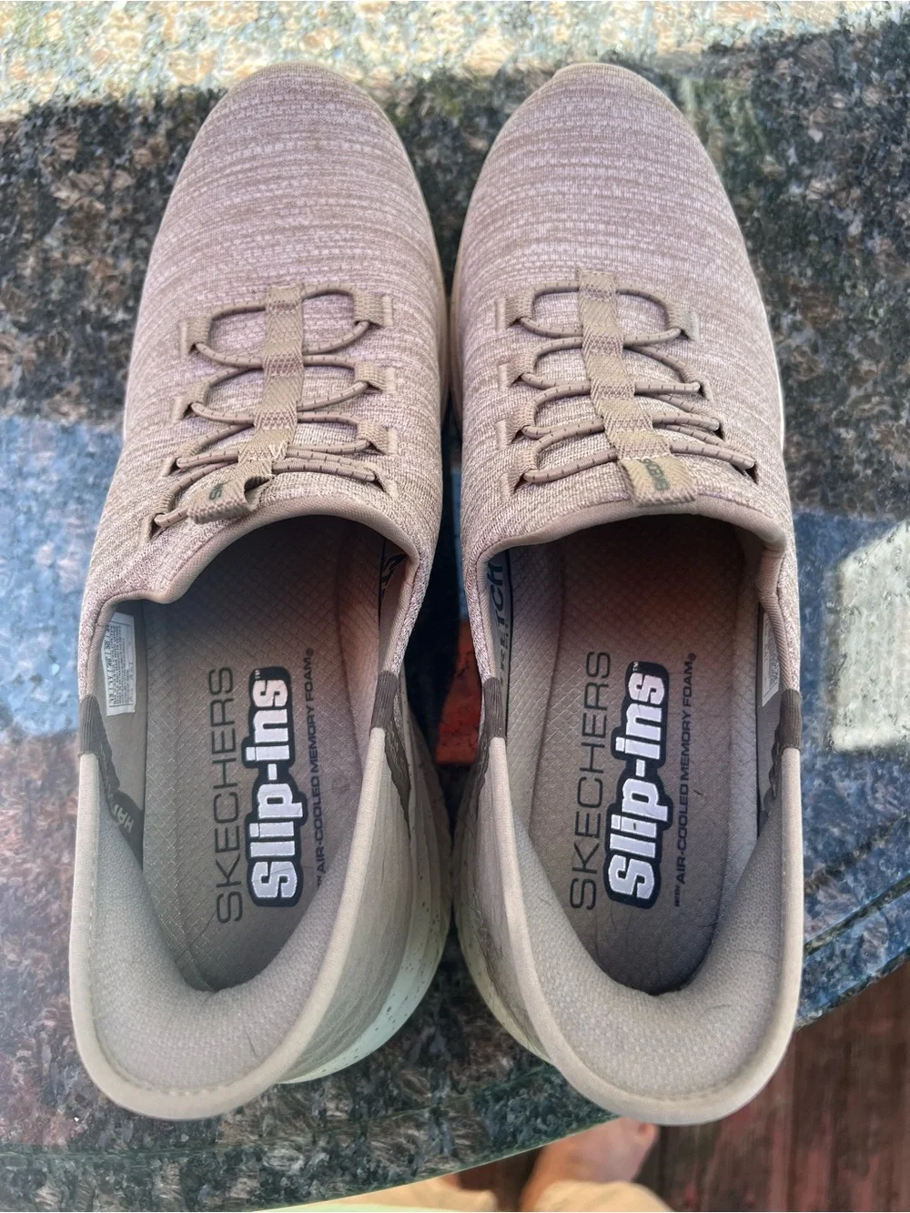 Skechers Men's Slip-On Loafers in Taupe Knit
